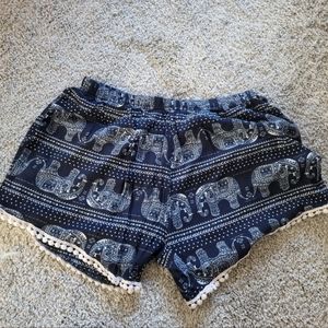 Comfy lounge shorts with elephant print